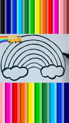 Rainbow Cloud Drawing #shorts #short #shortsfeed #viral #trending #art #easydrawing #drawing#rainbow