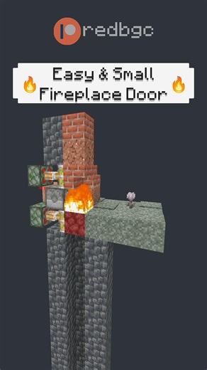 Small & Simple Hidden #redstone Fireplace Door in #Minecraft! #minecraftmemes #gaming #shorts