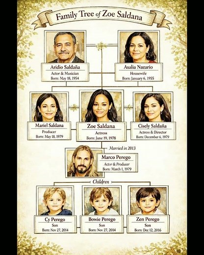 Inside Zoe Saldana’s Real-Life Family Tree! 🎬🌟