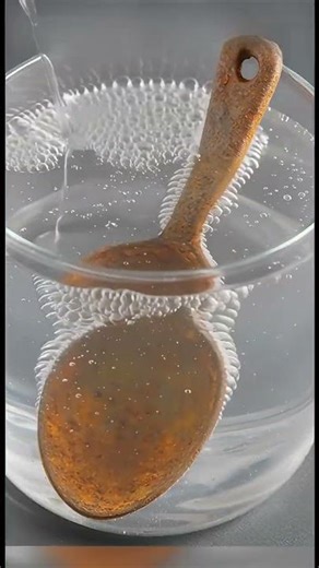 Acid Cleaning a Rusted Cast Iron Serving Spoon #acidcleaning #rustremoval #CastIronSpoon #acidbath