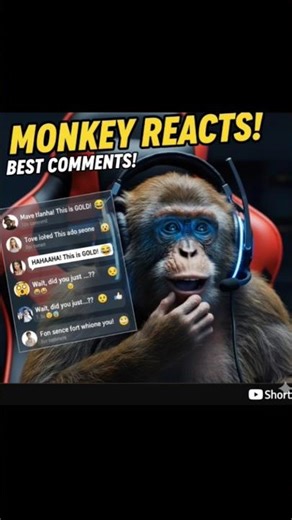 Monkey Reacts to Viral Comments 😂 | Funniest YouTube Shorts Reaction #monkeyreaction #funnyshorts