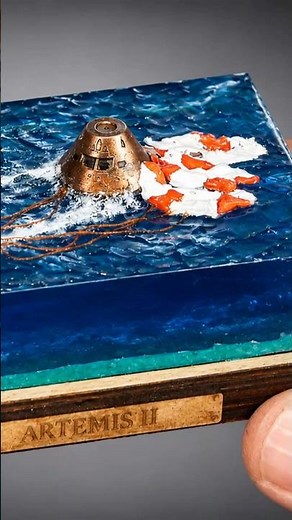 I Made the Artemis II Orion Splashdown in Epoxy Resin | NASA Space Diorama #art #diy