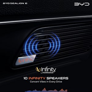 7.8K views · 38 reactions | BYD Sealion 6 is tuned for audiophiles. With 10 Infinity speakers surrounding you in sound, your car becomes your stage. Book a test drive Today!  https://bydauto.com.bd/book-test-drive #InfinitySound #BYDAudioExperience #Sealion6 #DriveInSurround | BYD Bangladesh | Facebook