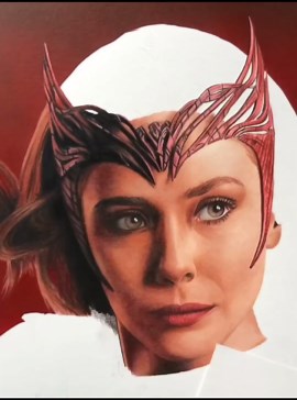 How I Drew Scarlet Witch | Marvel Character Art Speed Drawing