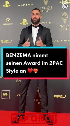 Benzema im 2PAC Stil: Ein denkwürdiger Award Empfang
