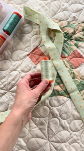 When sewing on a binding to a quilt, I get such a jolt of joy matching the thread to the fabric. 🤩 I’m using my Wildflower 50ct thread collection with Aurifil in a beautiful pistachio color alongside “Susans Pistachio” from my Slow Summer fabric collection with Art Gallery Fabrics. The result is just chef’s kiss 🧑‍🍳💋. Do you like coordinating your thread color to your fabric? Let me know in the comments! I have more videos coming your way about quilt binding!! Anything specific you'd like to