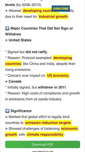 Class 12 Political Science- Kyoto Protocol