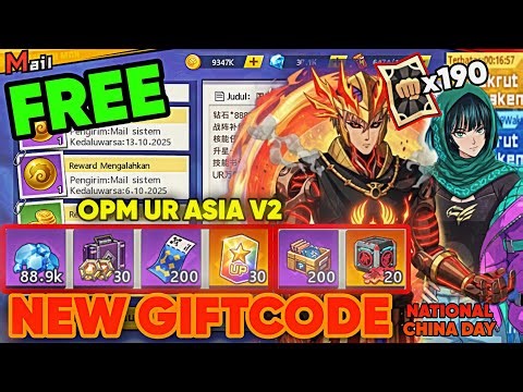 Claim NEW GIFTCODE China Day + Gacha Double Banner🔥🔥(FUBUKI - GENOS) - OPM UR ERA V2