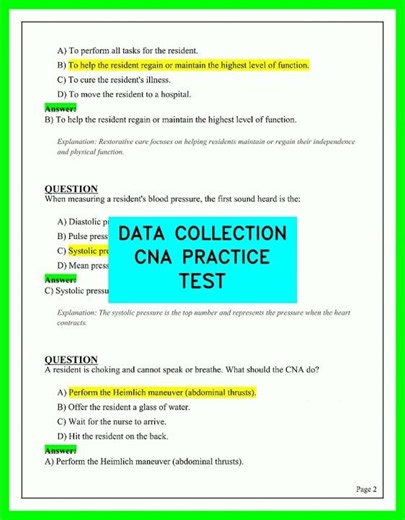 DATA COLLECTION CNA PRACTICE TEST: Comprehensive Study Guide to Master Key Skills & Pass the Exams