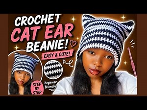How to crochet cat beanie| cat ear beanie crochet tutorial