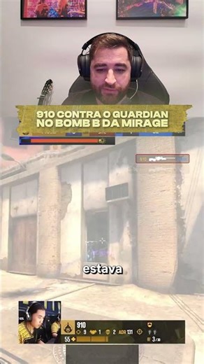 Fallen reacts to a 1v3 from the 910 on Mirage with the AWP (insane movement).