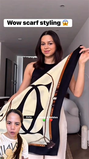 Techinique on how to tie scarf around your shoulder #ccto #styling #fashion #scarf #fashionstyle #millionviews | Shiela A. Robles