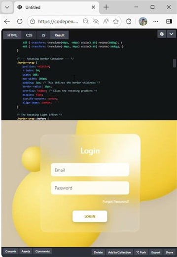 Simple Login Form In HTML | HTML Tutorial #html #css #javascript #shorts #shortvideo #trending