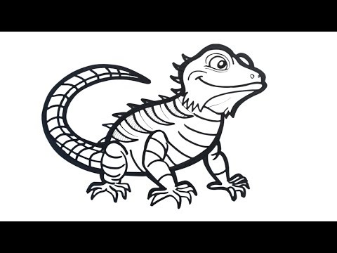 Easy Lizard Drawing Step by Step | Simple Reptile Sketch Tutorial