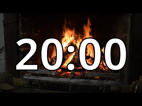 20 Minutes Fireplace Timer with Relaxing Music | Fire crackling Sounds | Fireplace Background