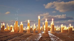 Candles with Outdoor Sky