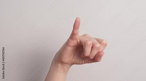 Little Finger Showing Letter I In American Sign Language. close up