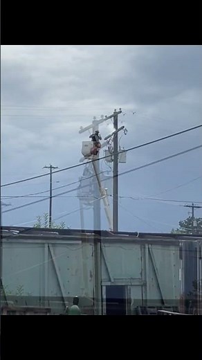 Utility Pole Spontaneously Caught Fire Causing Power Outage at Work!