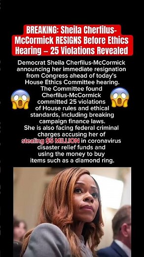 😱 BREAKING: Sheila Cherfilus-McCormick RESIGNS Before Ethics Hearing — 25 Violations Revealed❗️