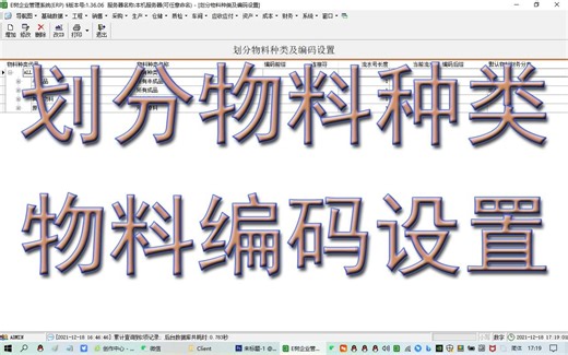 划分物料种类及编码设置__ERP视频教程学_生产管理_进销存_免费下载E树ERP软件系统