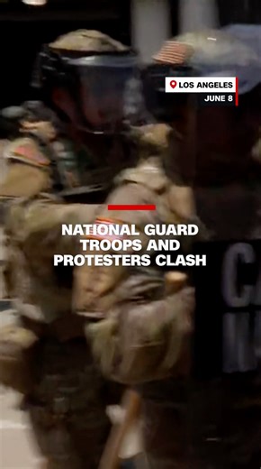 Law enforcement has launched pepper balls, spray and tear gas into the crowd outside of the Metropolitan Detention Center in Los Angeles to disperse protesters, who have been clashing with National Guard, ICE and DHS agents. Read live updates from Los Angeles at the link: https://cnn.it/4mRrXJ5 | CNN