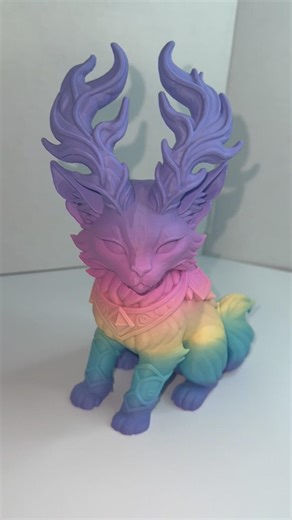 3D printed horned cat designed by asirath in makerworld! #3dprinting #cat #trending #fyp