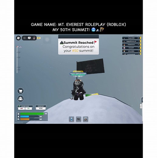 Achieving the 50th Summit in Mt. Everest Roleplay