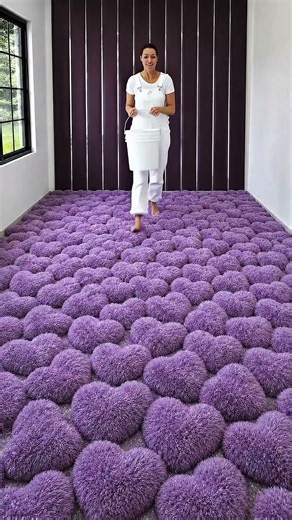 Watch This Stunning Purple Heart Pillow Epoxy Floor Turn Into Pure Luxury! #satisfying #shorts