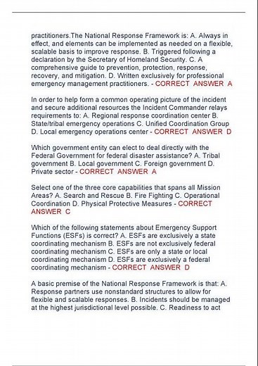 FEMA IS 800 d EXAM LATEST ACTUAL EXAM 250 QUESTIONS AND CORRECT DETAILED ANSWERS VERIFIED ANSWERS AL