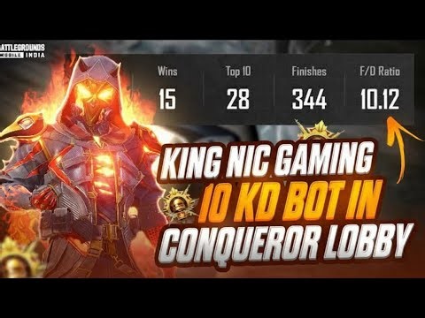 King NIC gaming is live! 10 KD BOT IN CONQUEROR LOBBY!