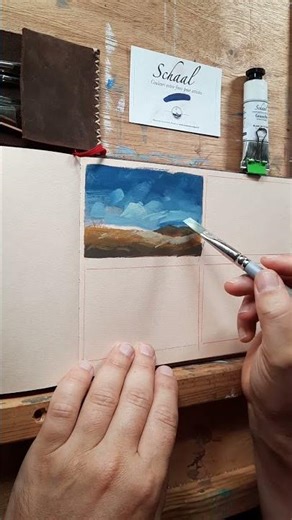 Gouache Landscape demo #paintings #art #gouachepainting