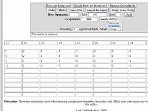 Finding a matrix inverse with the matrix tool or row operations tool