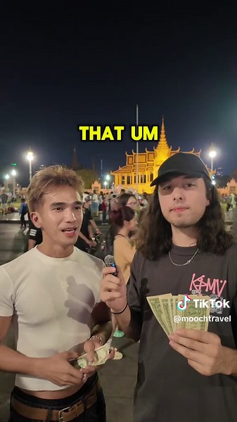 I met @Rainnie Dara a lifestyle influencer who truly represents the spirit of Cambodia 🇰🇭 He taught me how to properly say Num Banh Chok — with the real emphasis on the banh, the way locals say it. His favorite Cambodian food is prahok with chicken, and his favorite artists are Kosuma, Tep Boprek, and Pek Solika. When I asked him what he loves most about Cambodia, he didn’t just say the people — he said they’re the same as you and me. Kind, genuine, and full of heart. He also shared something 