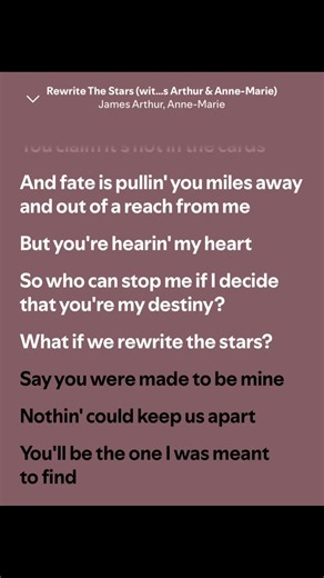 Rewrite The Stars - James Arthur, Anne-Marie [Lyrics] #spotify #lyrics #fyp #viral #foryoupage