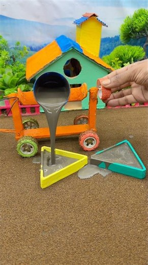 😱 Real Working Mini Tractor Making Cement Pillar | Amazing DIY Construction Machine 🚜 #shorts