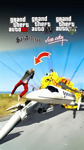 Getting Hit by a PLANE in Every GTA Game...! 😱💥 #gta #gtav