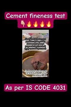 Cement Fineness Test as per IS 4031 (Part-1 & Part-2) SSC,RRB JE, GATE, AE/JE, exams & interview