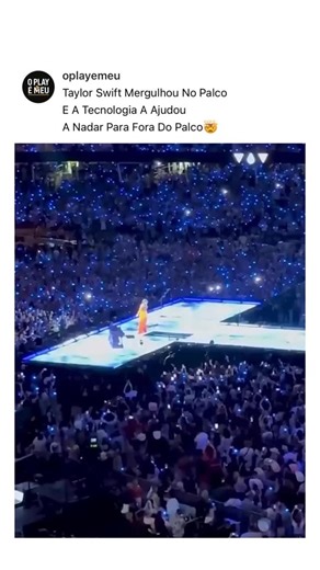 O Play é Meu on Instagram: "Taylor Swift mergulhou no palco - e os gráficos de movimento transformaram instantaneamente o chão num oceano digital. ✨🎤🌊 Por trás da ilusão há um enorme palco LED sincronizado com visuais de resolução alta cronometrado perfeitamente para o seu mergulho. O efeito cria a aparência dela nadando sob a superfície, misturando performance ao vivo com design de palco de ponta. Adoro tecnologia? Siga @oplayemeu 🌟 #tecnología #taylorswift #conserto #inovação #viral"