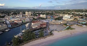 Aerial view of downtown Bridgetown, Barbados