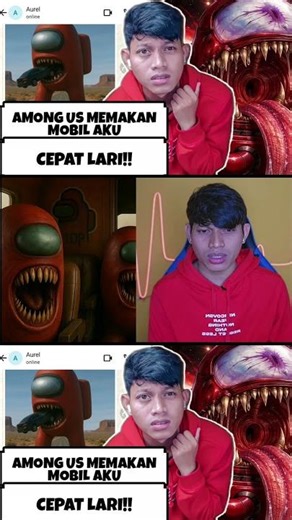 Suddenly, a Red Among Us with Sharp Teeth Appears