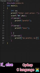 Master Profit and Loss Logic in C Programming with Real World Conditional If-Else👨‍💻#coding #youtube