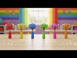 Six Little Toy Hammers Tap Tap Tap | Building & Tool Song for Kids