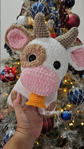 Learn how to make this amigurumi cow, step by step in the video description, amigurumi cow