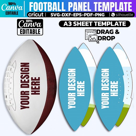 Football Panel Template: Photo Ball Wrap, SVG PNG PDF (digital Download) - Etsy