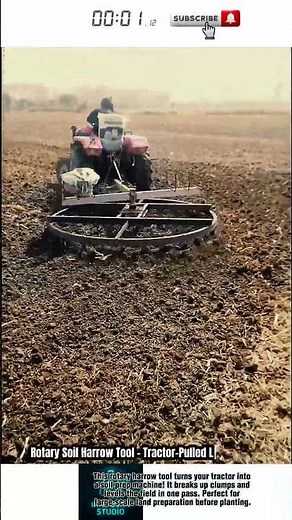 Rotary Soil Harrow Tool – Tractor-Pulled Land Loosener