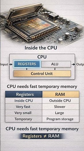 How CPU Uses Registers | Registers vs RAM Explained Clearly