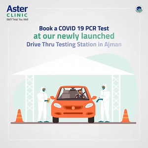 Book your Covid 19 PCR Test at our newly launched Drive Through Centre in Rashidiya 1, Ajman. Click on the link for location: http://bit.ly/3fQaXmj For more information Call 04 4400500. #DriveThruCentre #Ajman #AsterClinic | Aster Clinic