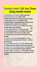 4.6M views · 18K reactions | . Doctors Don't Tell you these Daily Health Hacks #health #trendingpost #viralpost2025 #fbyシvideo #viralreelsシ #usareels #Meloni #reelsfbシ #TrumpTariffs #musk #goviral #viralvideochallenge #usa | My Health Tips | Facebook