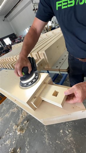 Dustin Mitchell on Instagram: "Now a final stair tread sand and test fit with the @festoolcanada ETSC 2 cordless sander before moving on to glue up. Having the light on this sander is amazing!"