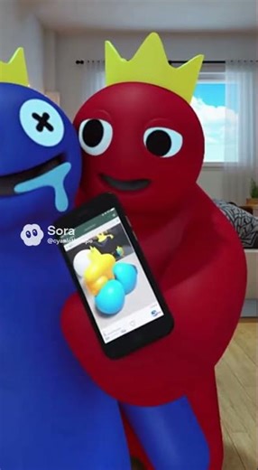 Sora 2 rainbow friends. Blue watch inflated yellow and cyan by Stephaniefan8 on DeviantArt/grounded